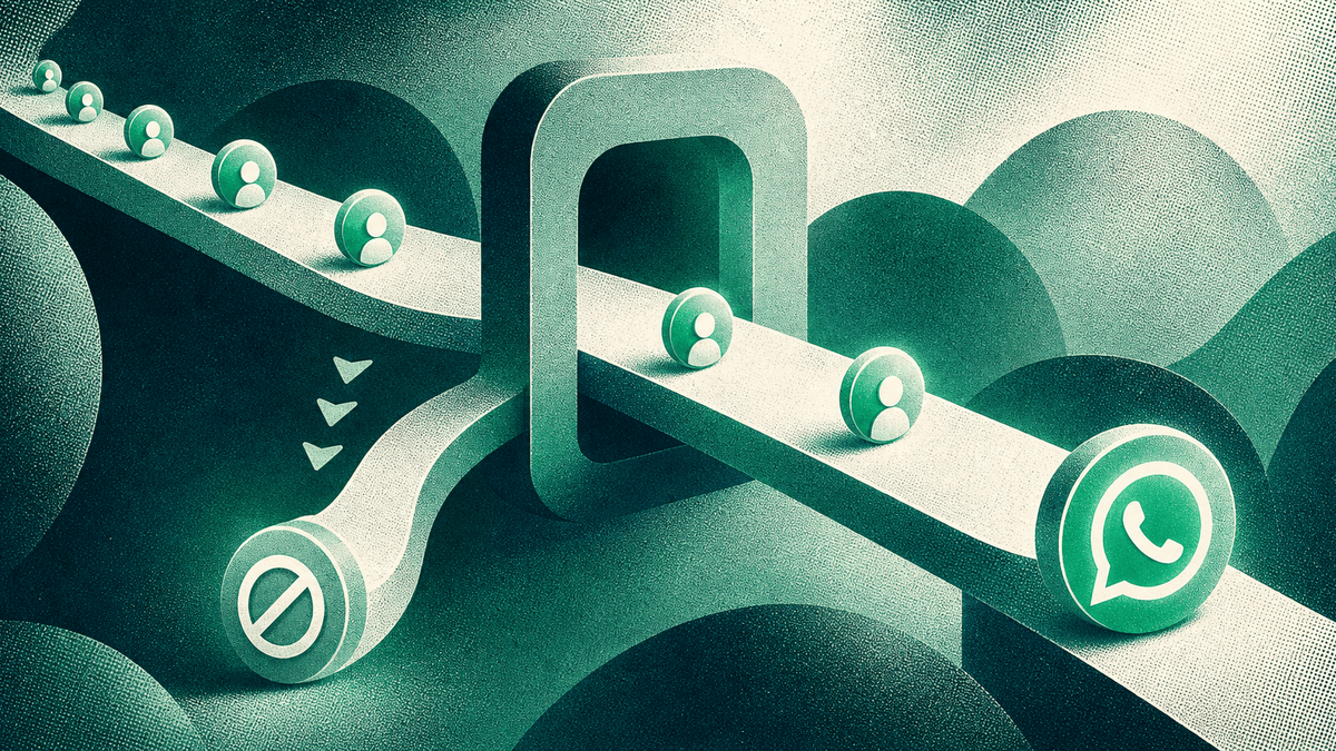Illustration SaaS d'une désinscription WhatsApp reliée à la conformité et à la qualité des leads