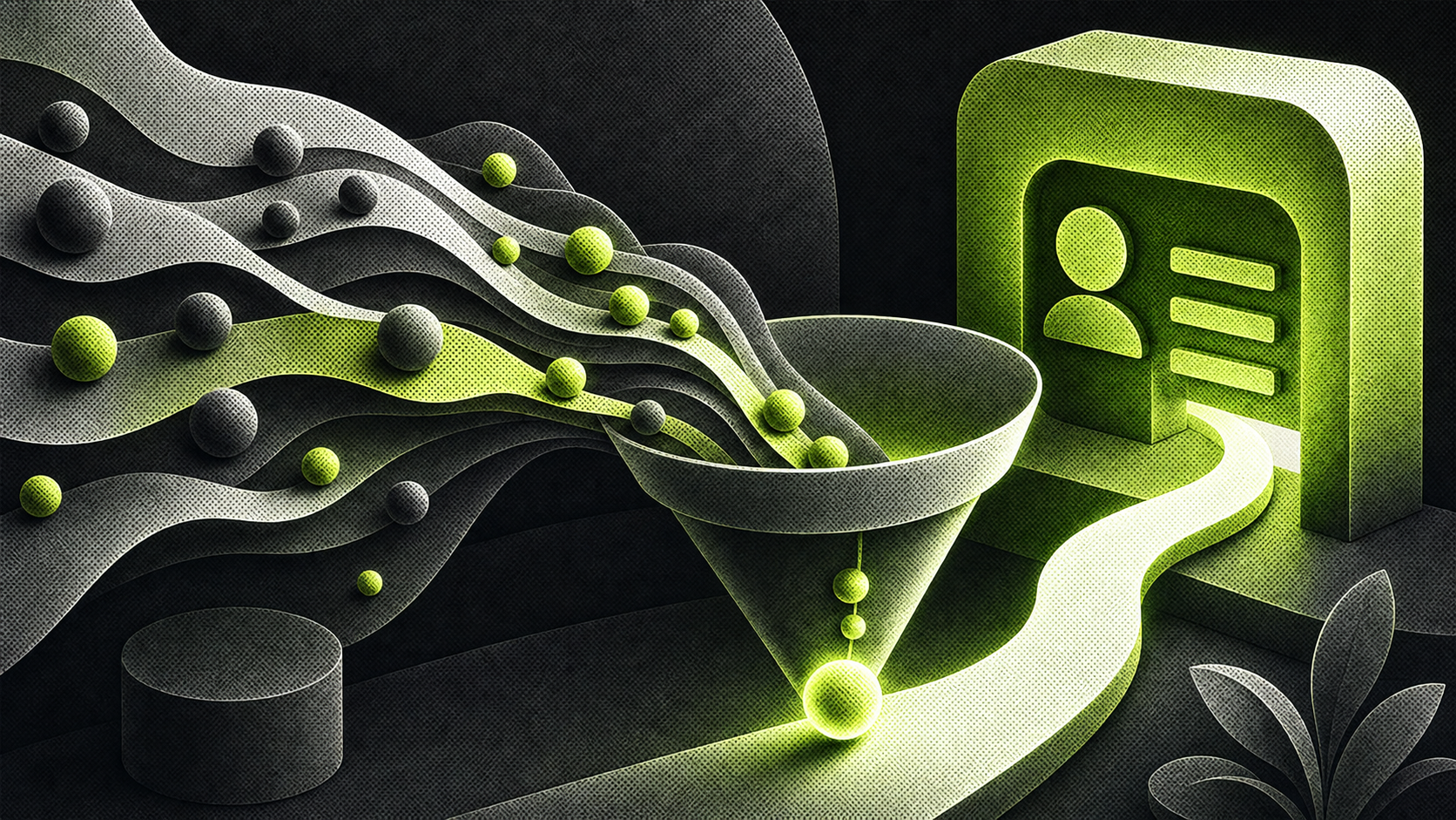 Illustration de lead scoring relié à un CRM et à des conversations WhatsApp