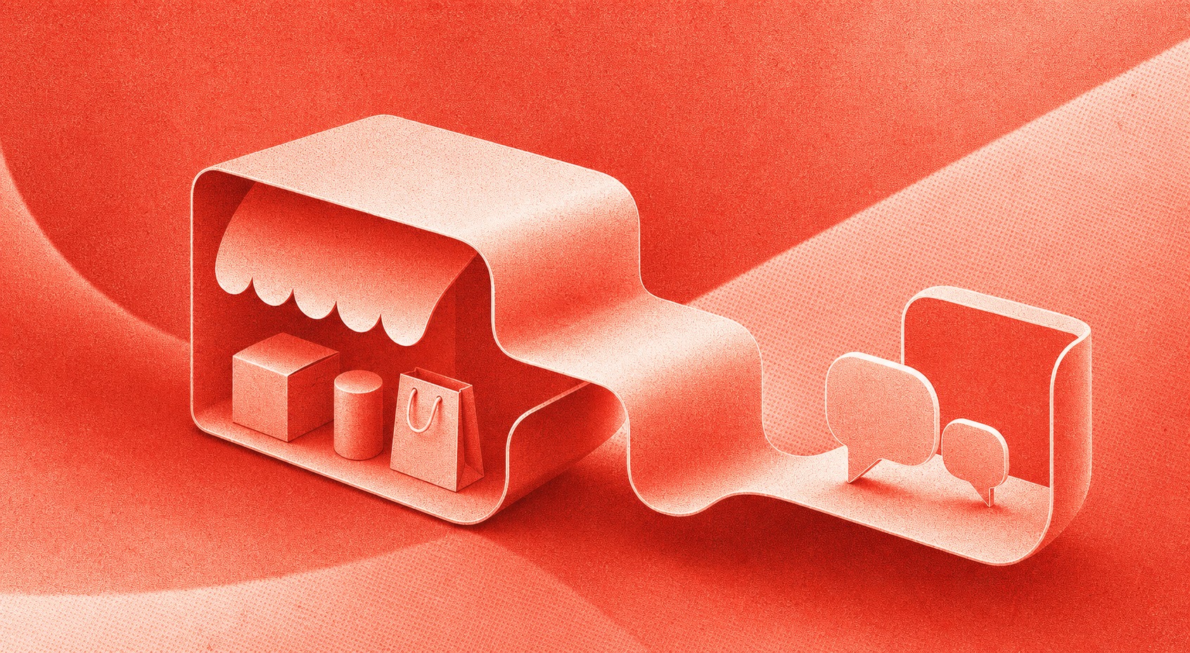 Visuel illustrant le commerce conversationnel sur messagerie