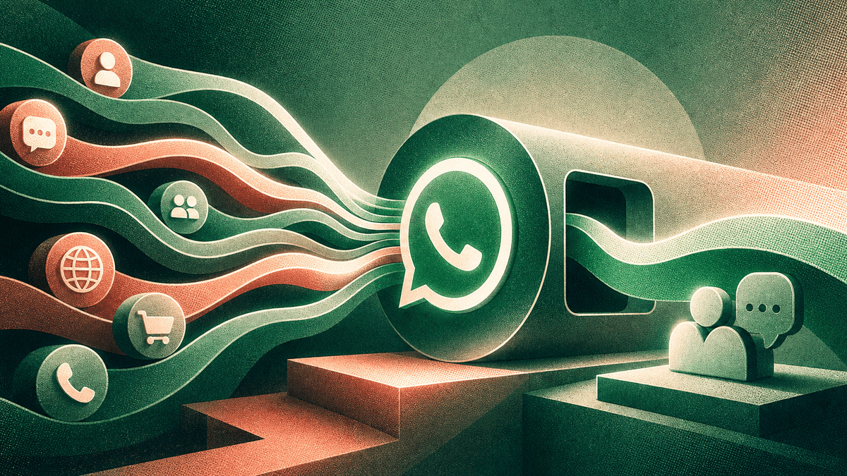 Illustration d'une agence marketing transformant le trafic client en conversations WhatsApp qualifiées