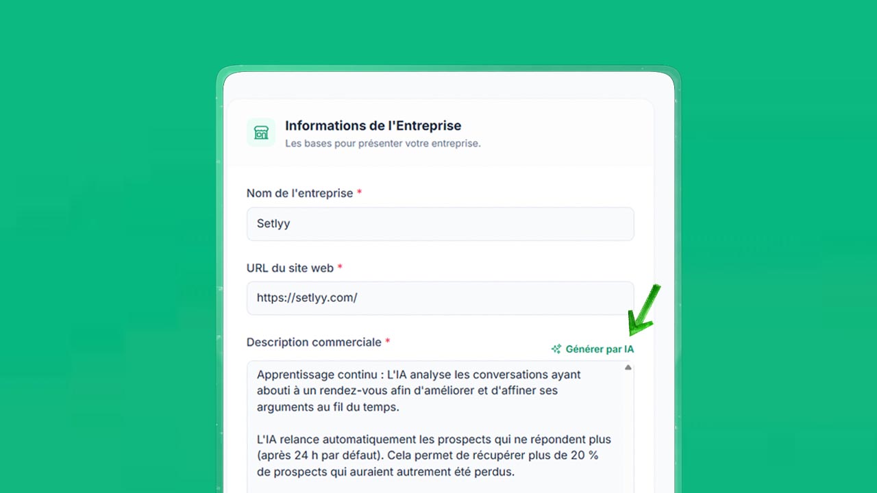 Analyse du site pour configurer l’IA